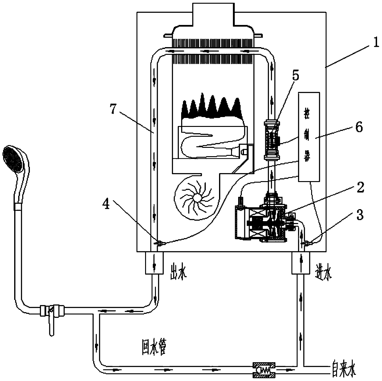 Gas water heater capable of improving pressurizing effect
