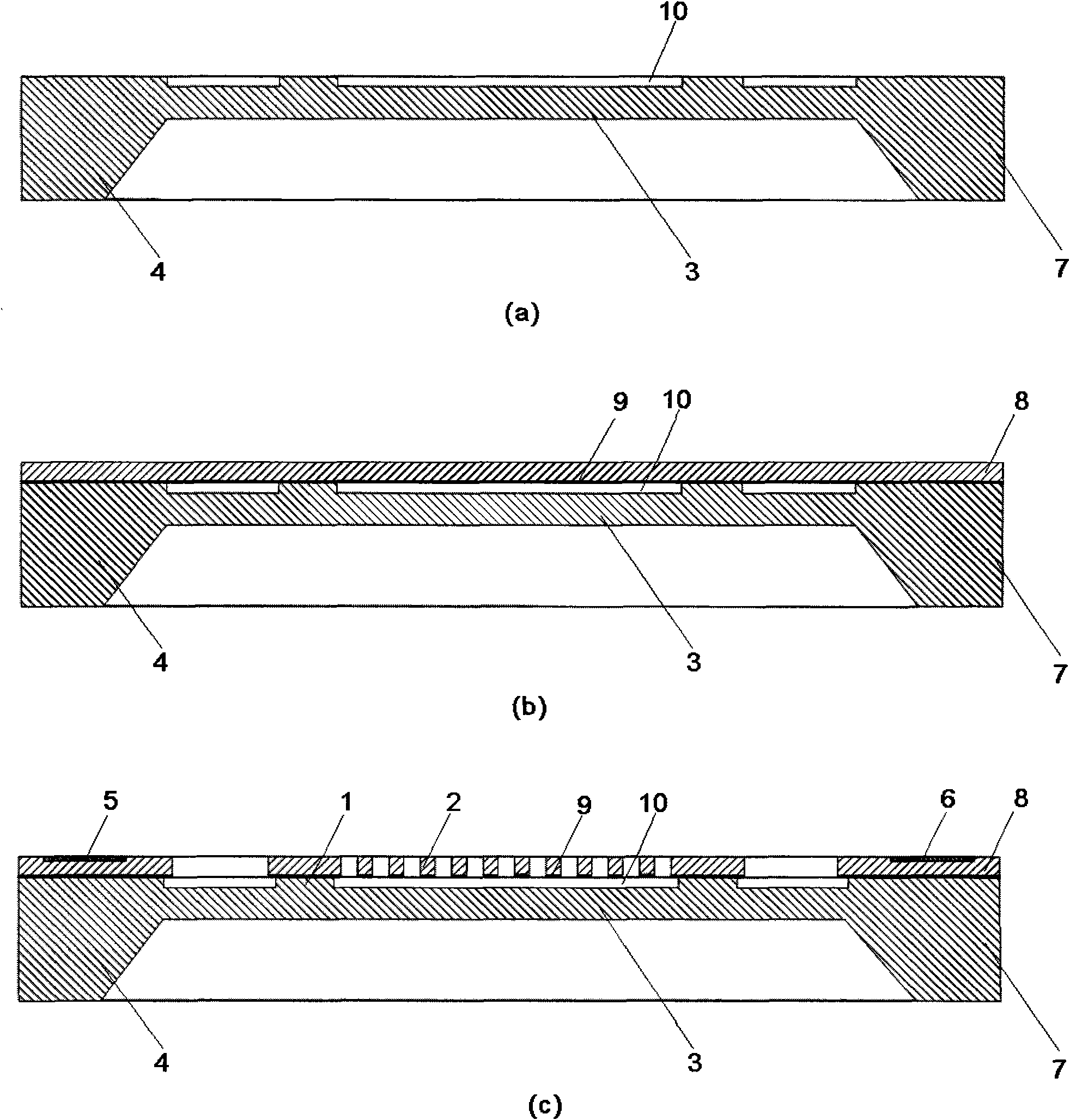 Silicon resonation type pressure sensor based on synovial membrane differential structure and manufacturing method thereof
