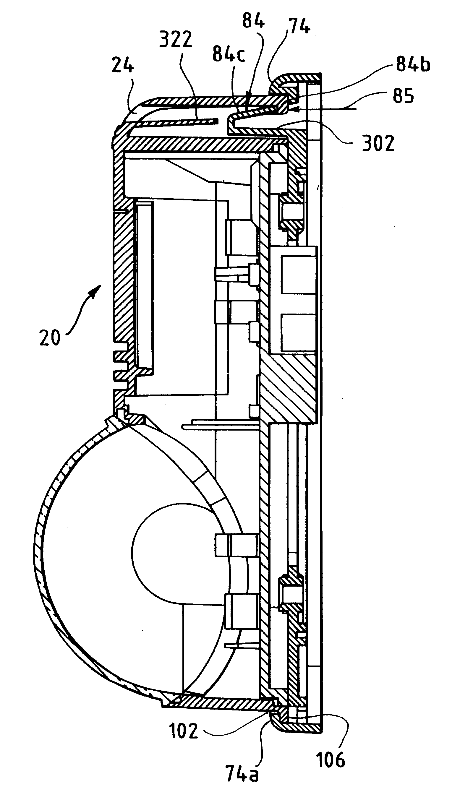 Fastenerless connection for output device