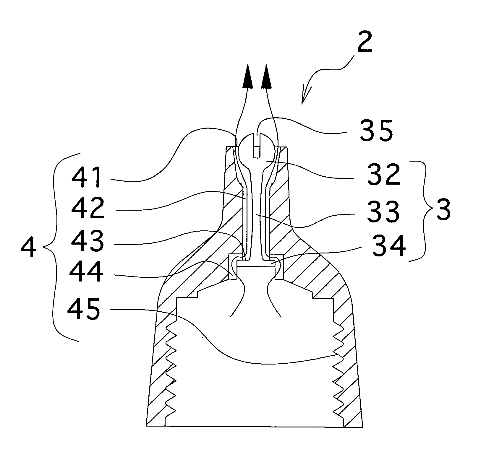 Valve mechanism for tube shaped fluid container