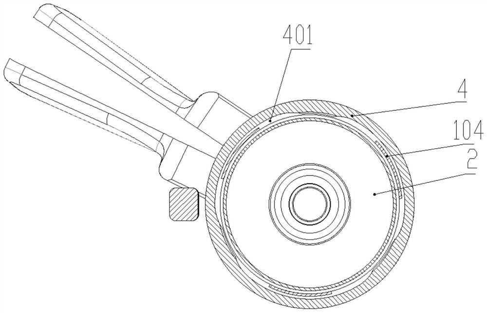 Mounting structure of concentric thin-wall hollow shaft and main hand tool