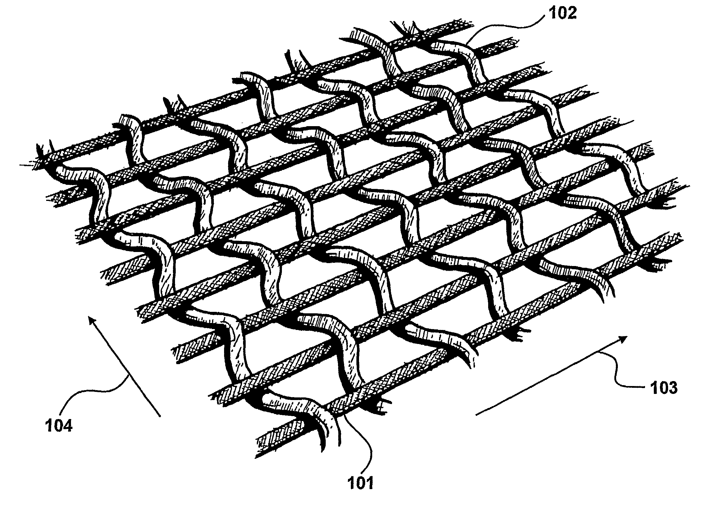 Detector constructed from electrically conducting fabric