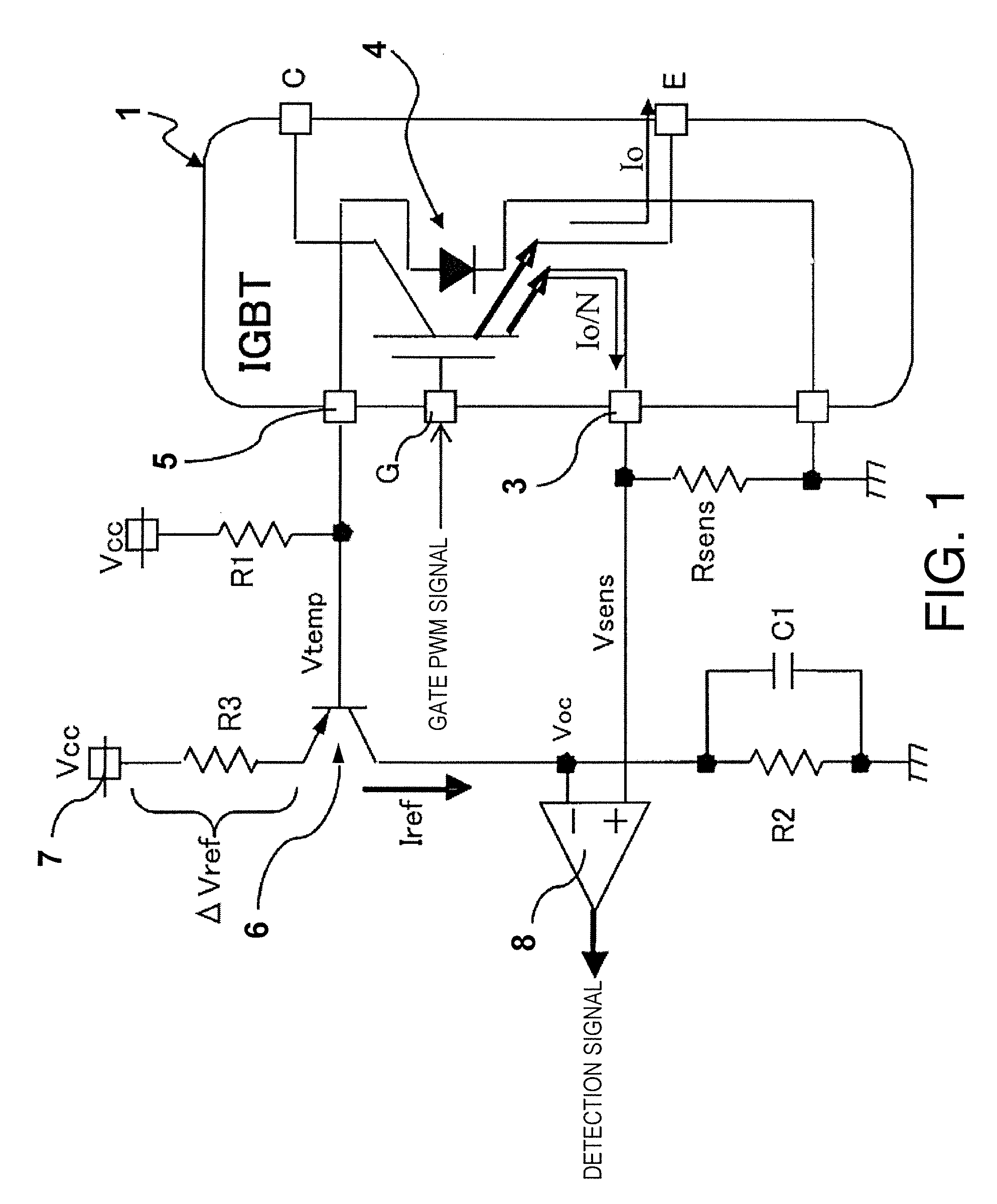 Over-current detecting apparatus for switching element