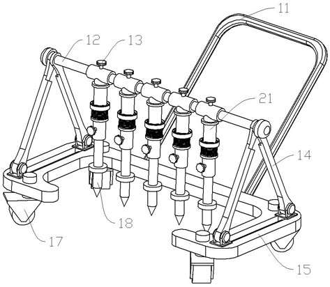 Hand-push type positioning punching trolley for rock-soil drilling