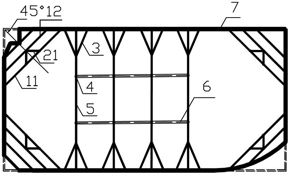 Long-span reinforced concrete inner support structure of rectangular deep foundation pit and construction method of structure