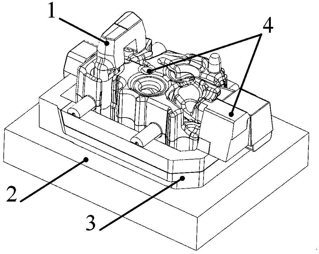 Cylinder head manufacturing die based on green sand process