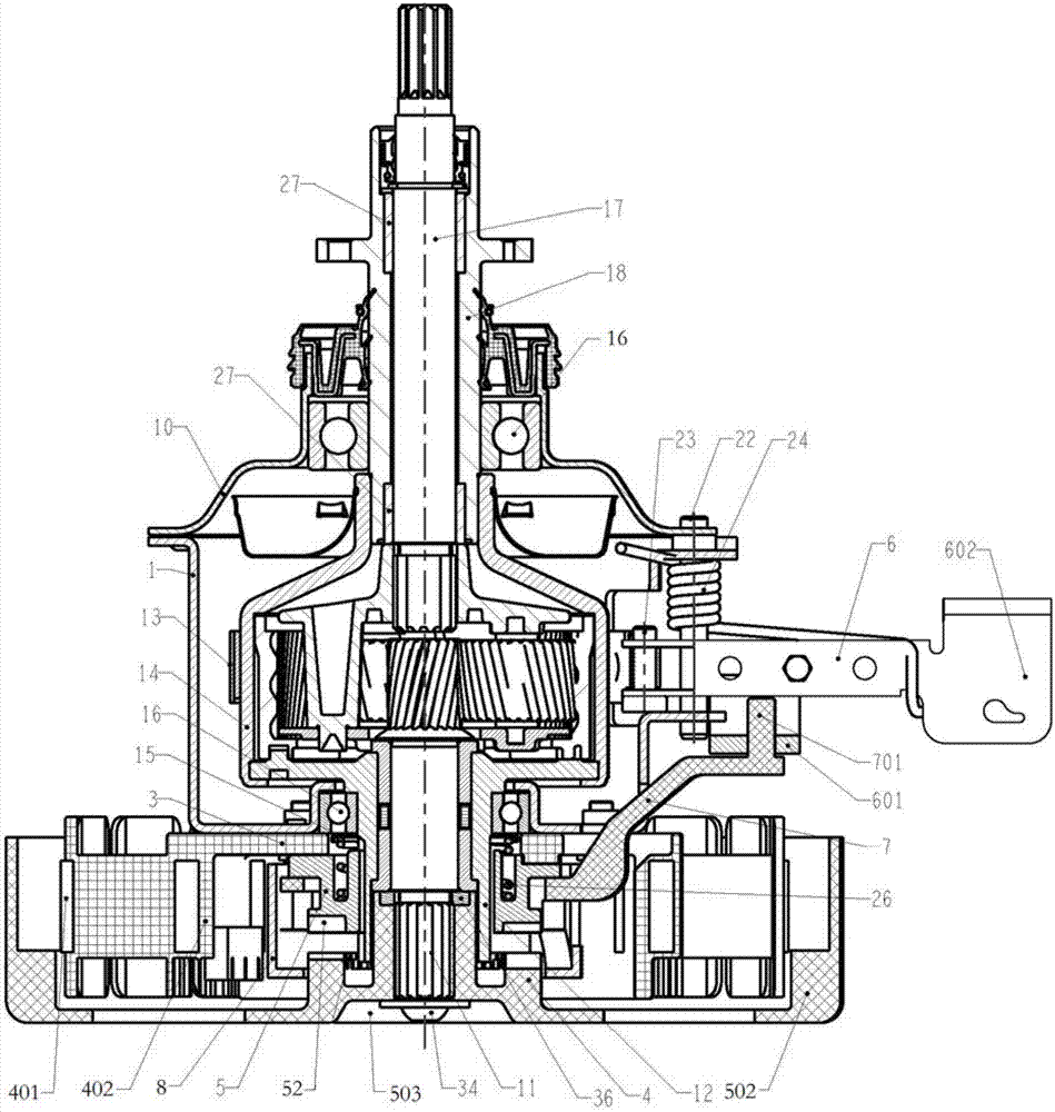 Washing machine and driving system thereof