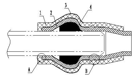 Flexible composite connection pipe fitting for large-aperture plastic pipeline