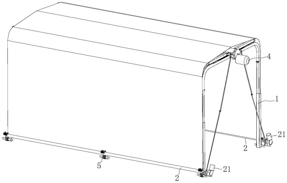 Tarpaulin covering and collecting device