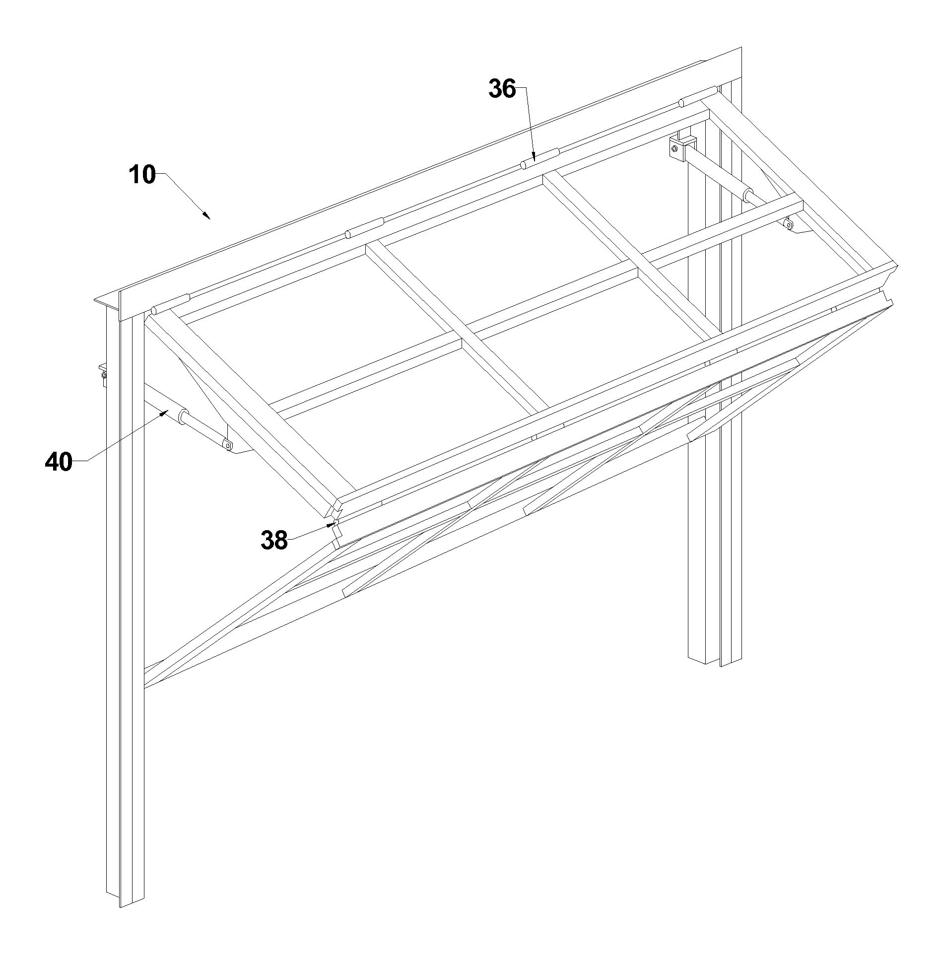 Hydraulic leveraged overhead door assembly