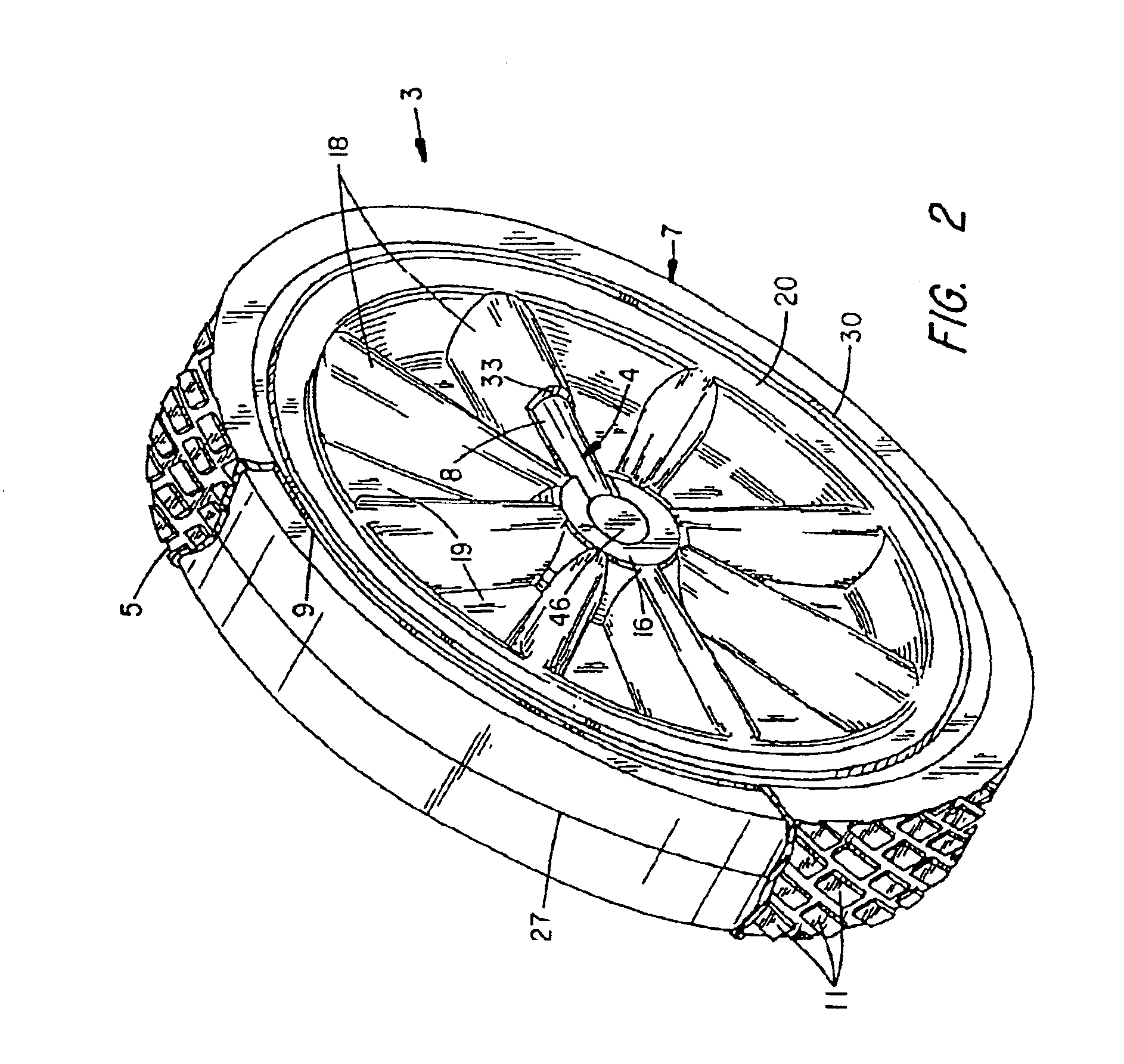 Blow molded wheel with axle retainer