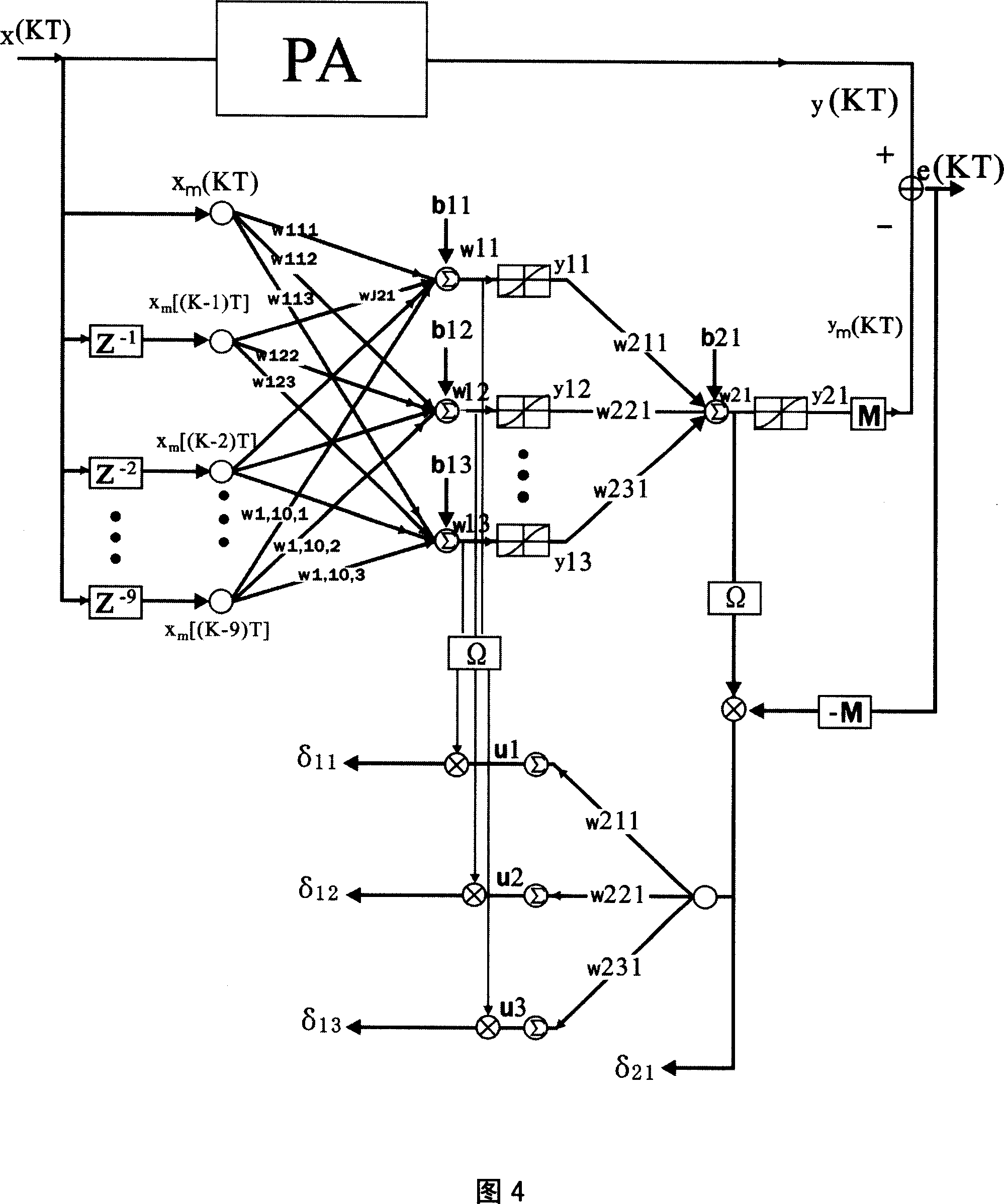 Excitation apparatus of digital TV transmitter based on nerval net predistortion technology