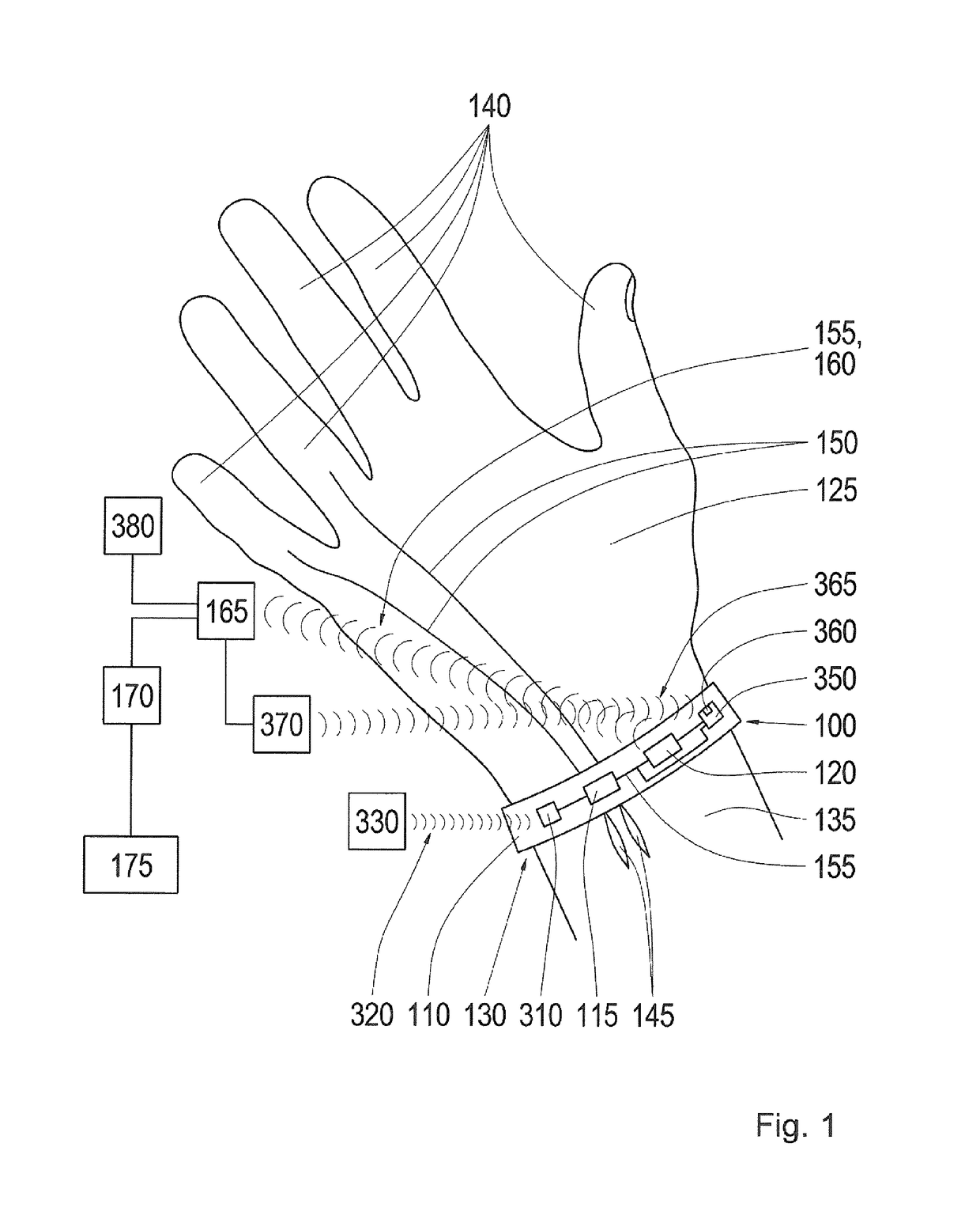 Arm band sensor and method for operating an arm band sensor