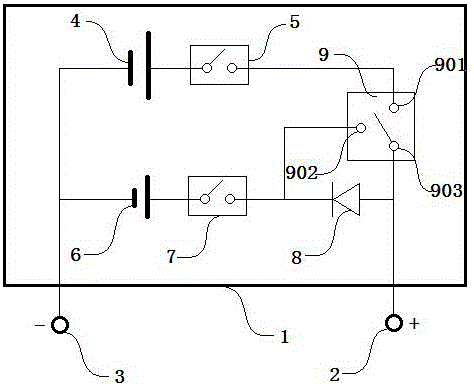 Double-source automobile starting battery