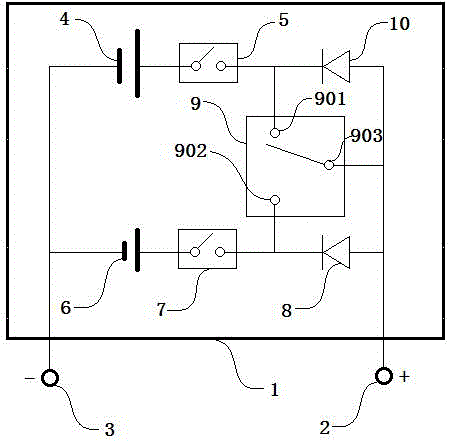 Double-source automobile starting battery