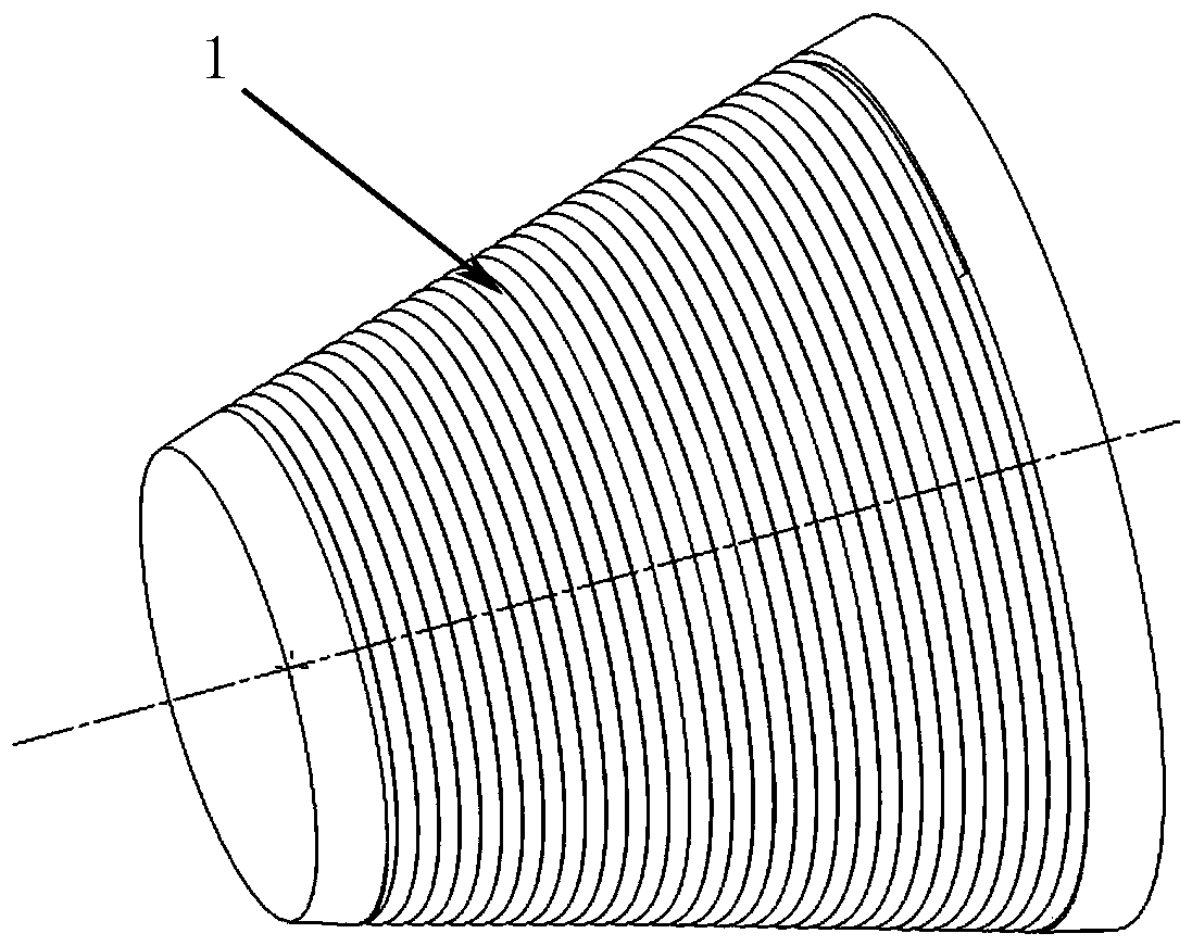 Equal-distance rolling method of spiral conic roller of large-size 45 steel ultra-fine grain bar