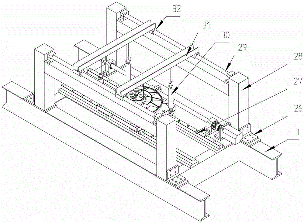 Hoisting device of horizontal modality test