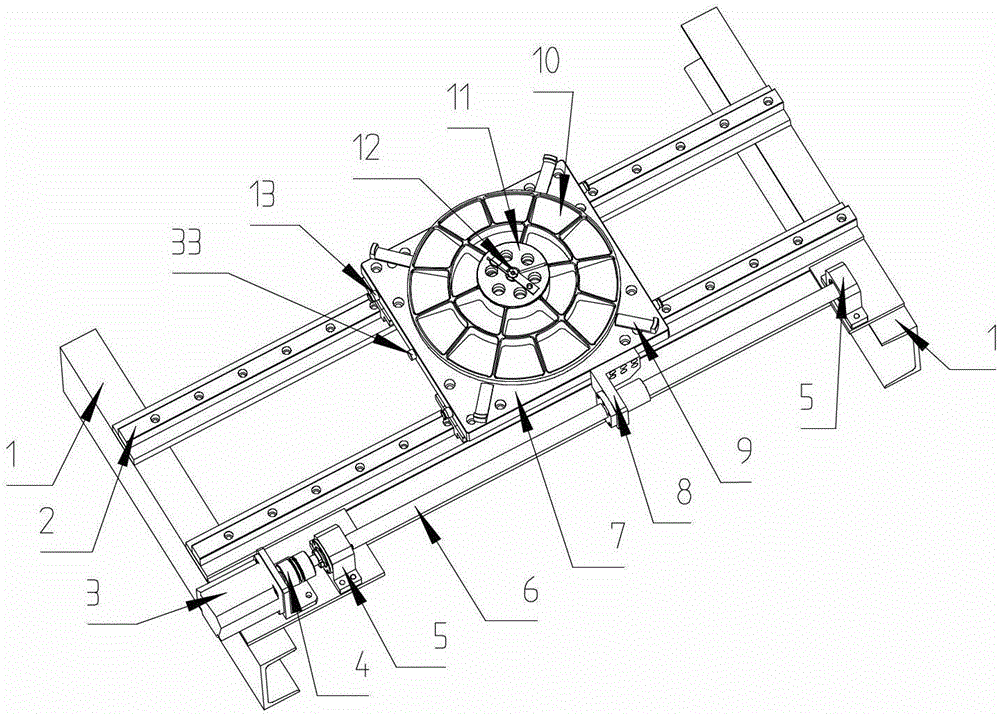 Hoisting device of horizontal modality test