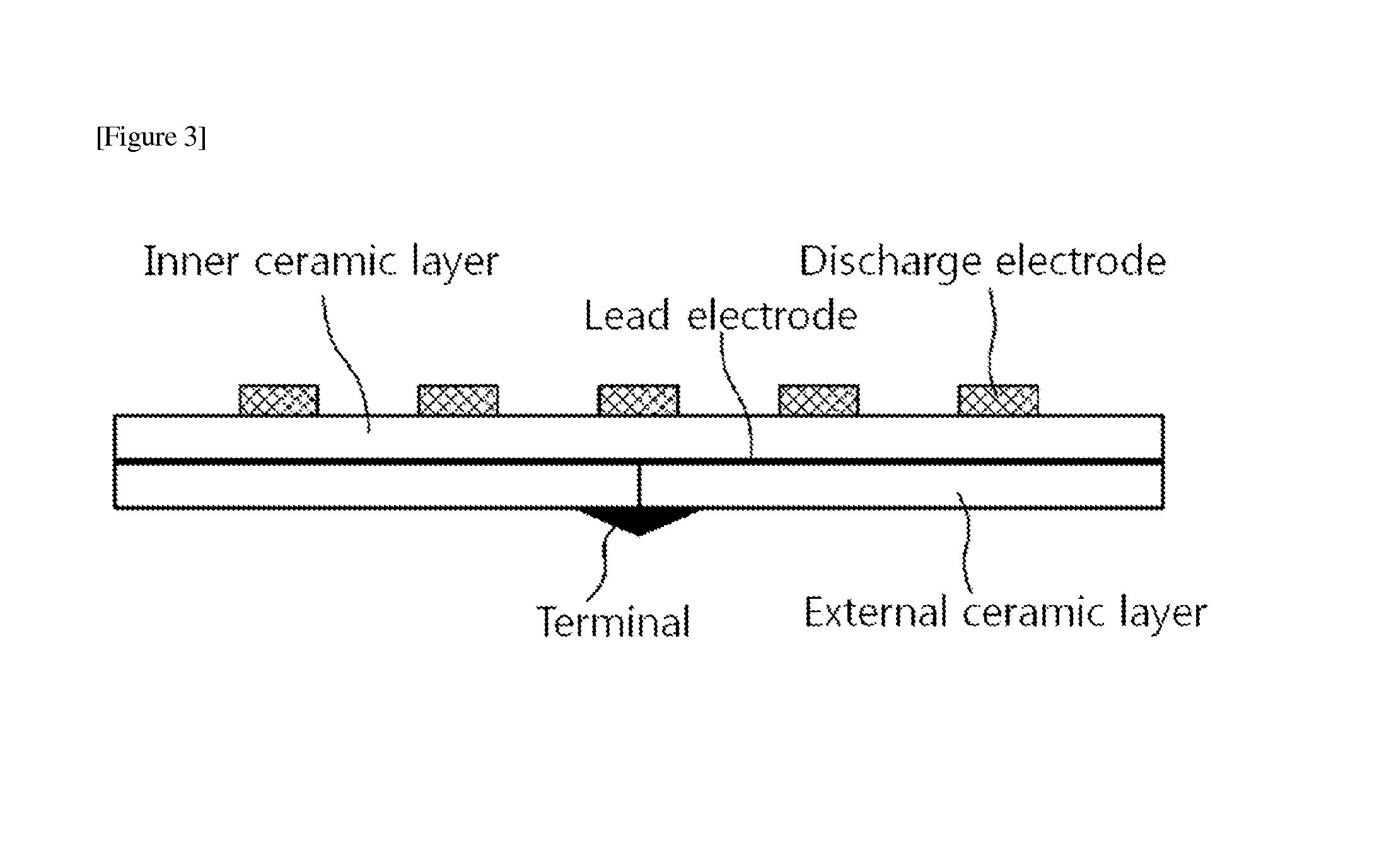 Dielectric barrier discharge-type electrode structure for generating plasma having conductive body protrusion on electrodes