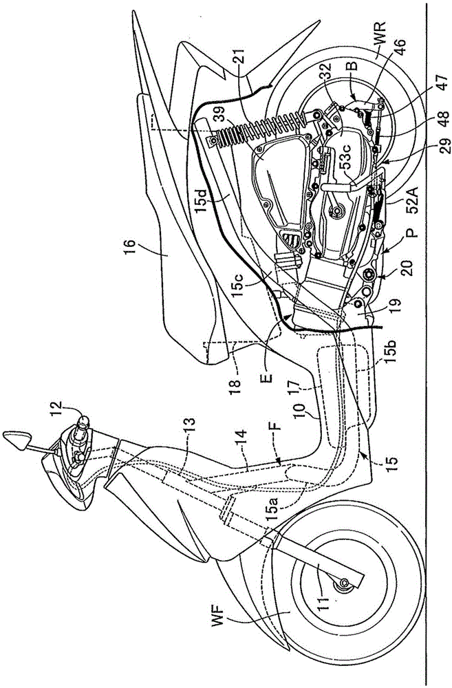 Brake cable support structure in saddle-riding vehicles