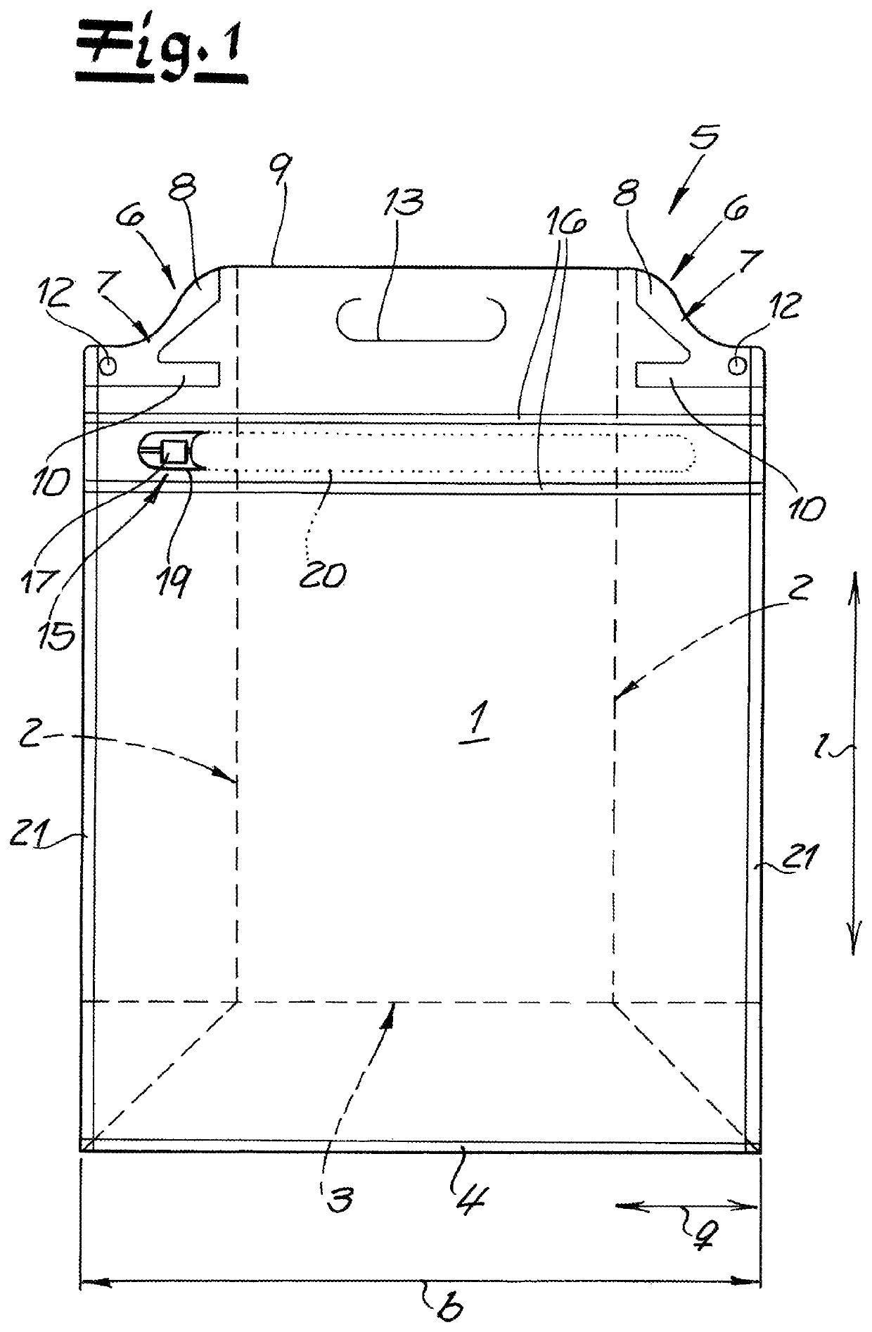 Unfilled open side-gusset bag