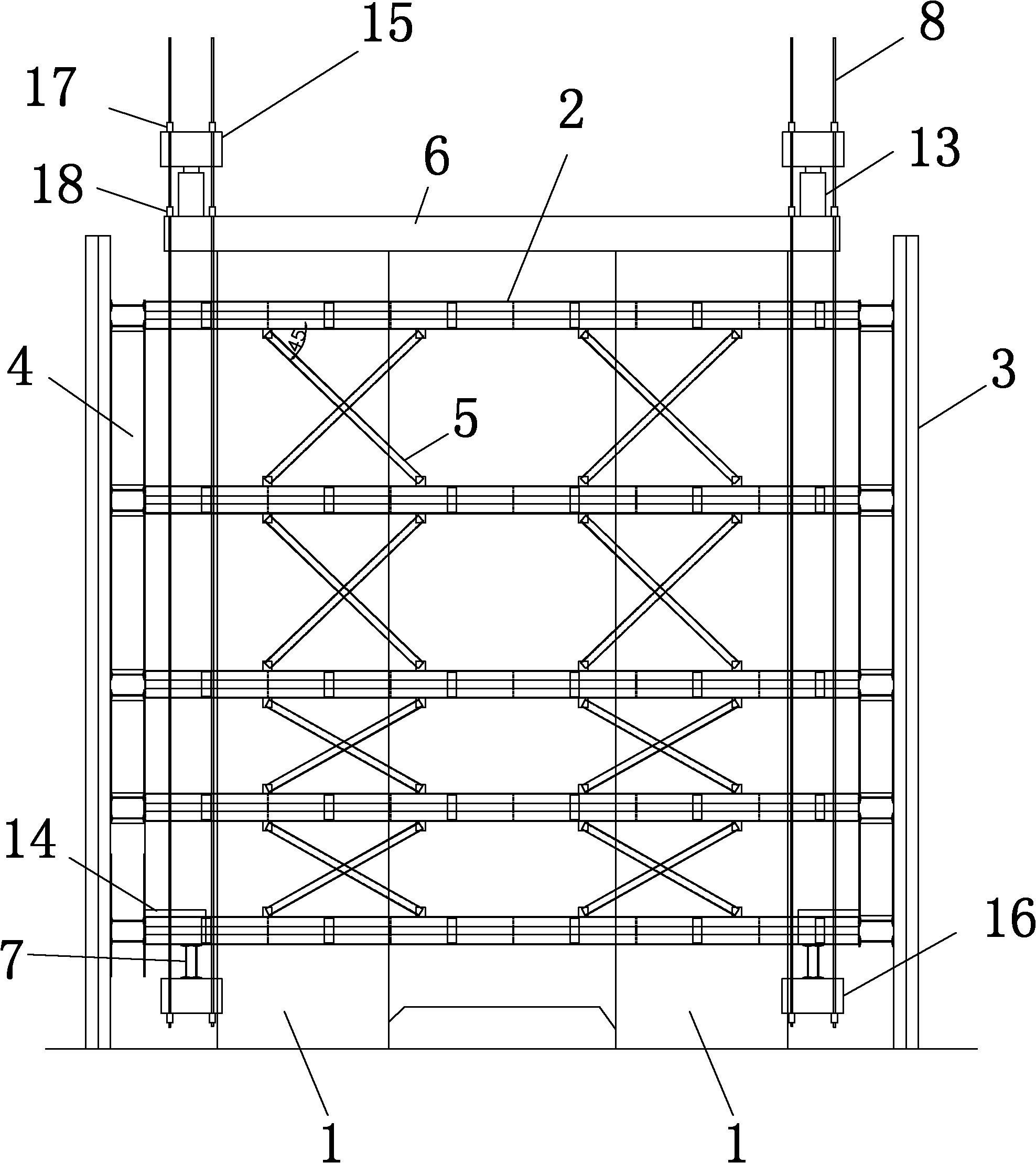 Steel sheet pile coefferdam structure and topdown construction method thereof