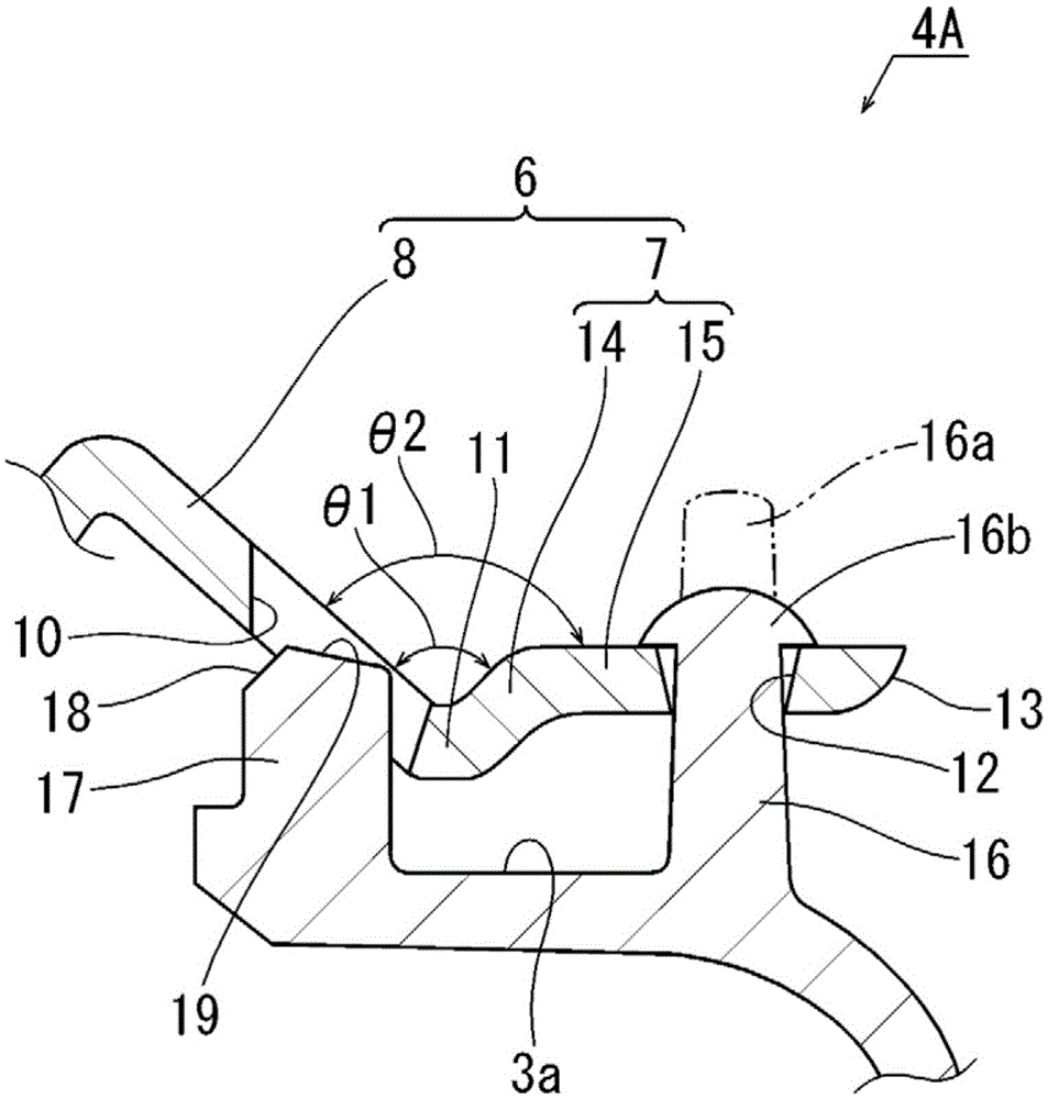 Lamp part connecting structure