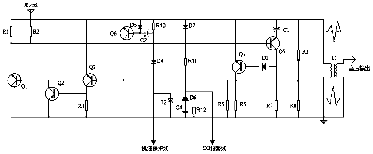 Ignition system with engine oil protection function and carbon monoxide alarm tamper-proofing function