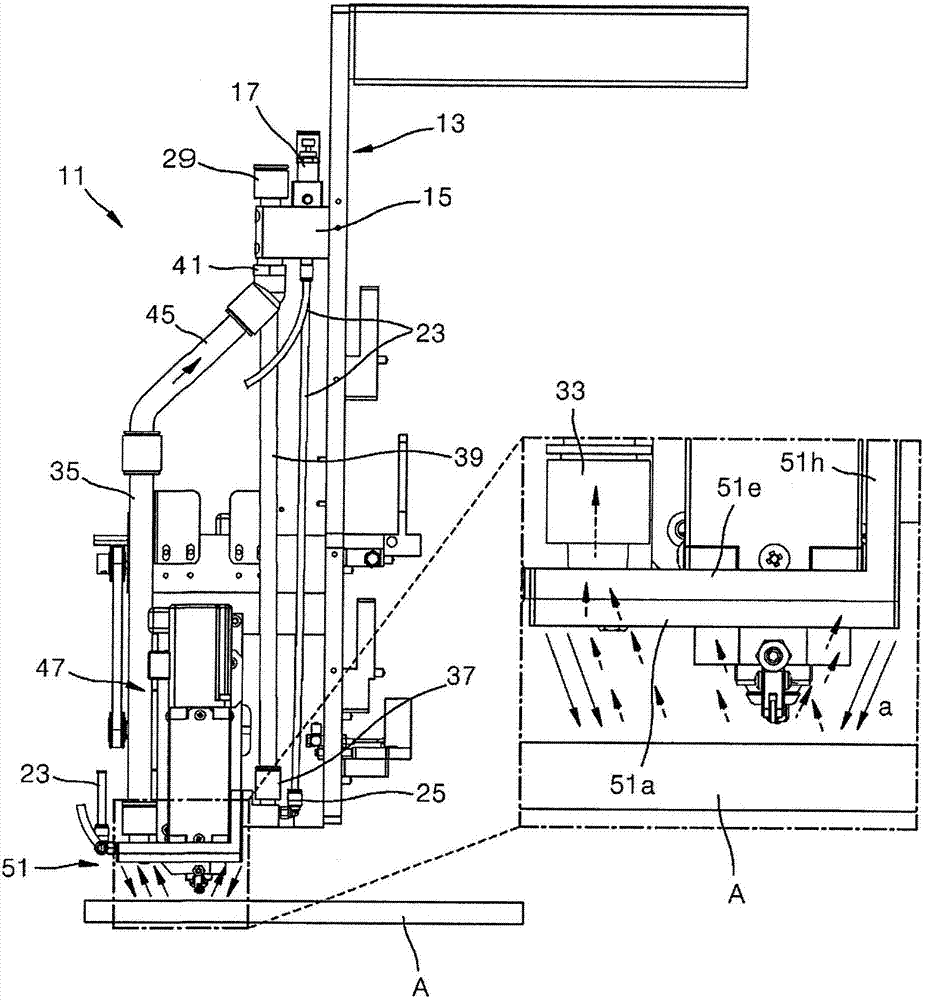 A particulate removal device for brittle board scribers