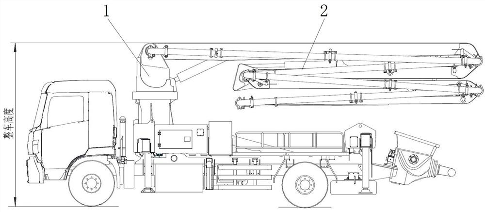 Concrete pump truck arm support, concrete pump truck arm support assembly and concrete pump truck