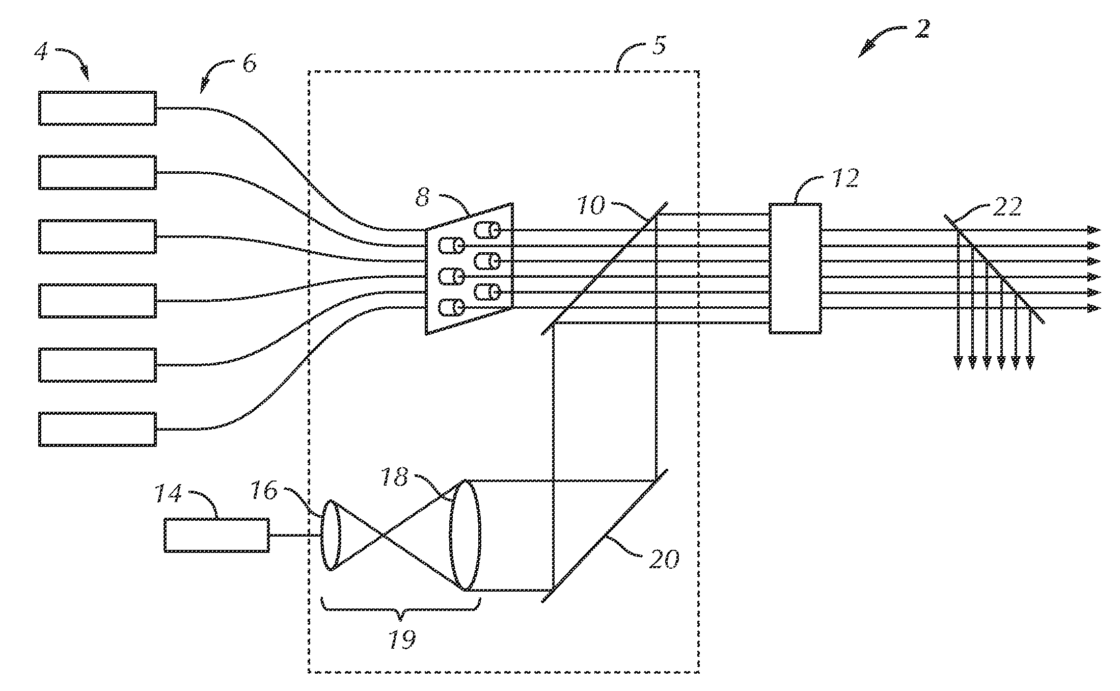 Coherent Beam Combiner Based on Parametric Conversion