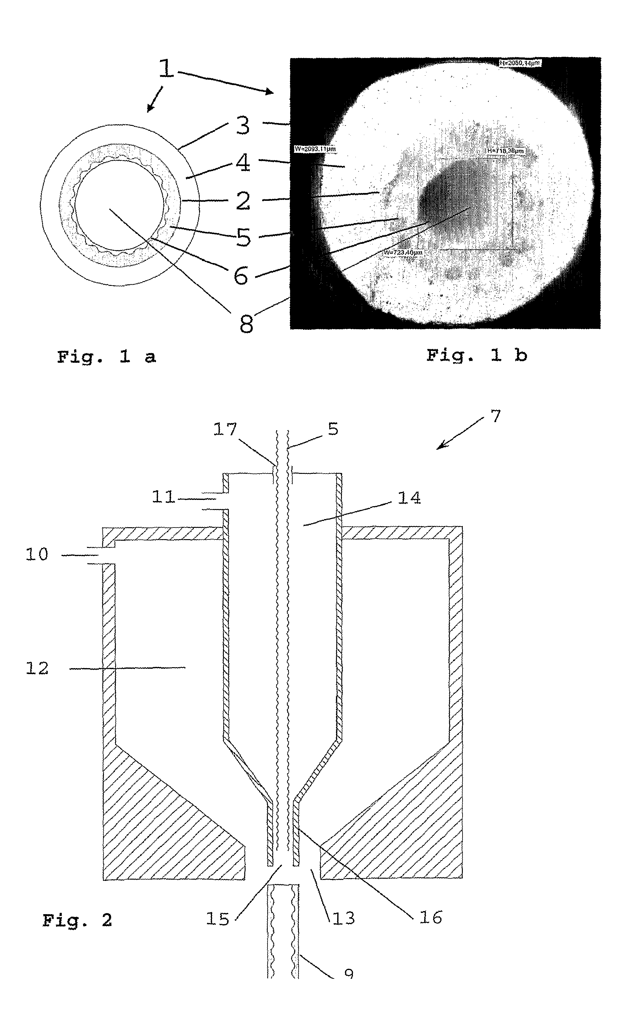 Reinforced capillary membranes and process for manufacturing thereof