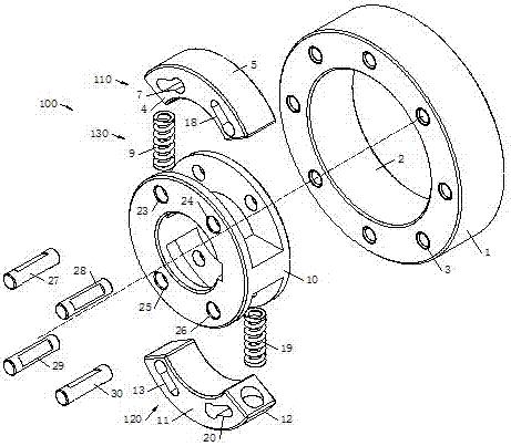 Wedge block type clutch