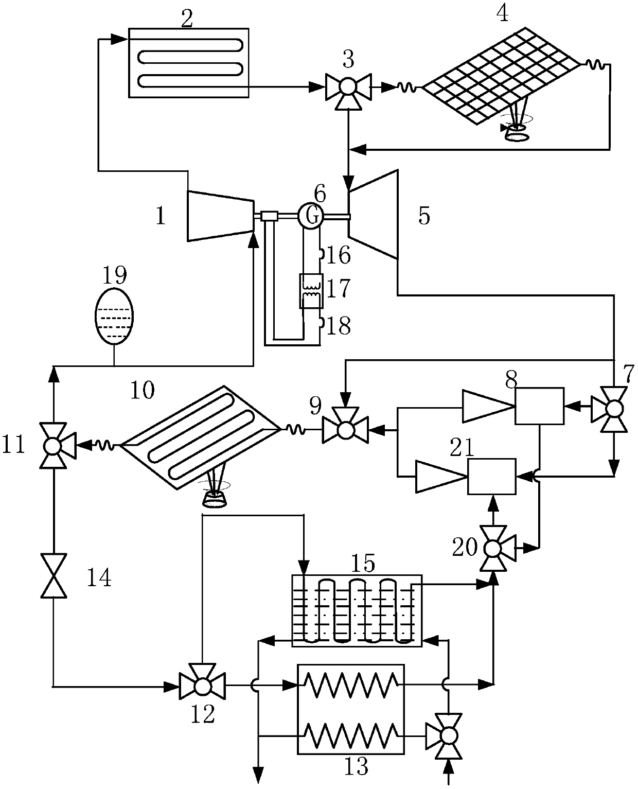 Self-circulating heat management and power generation system for lunar base