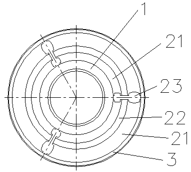 Shock absorbing method and structure of spherical hinge for wheelless axle bogie