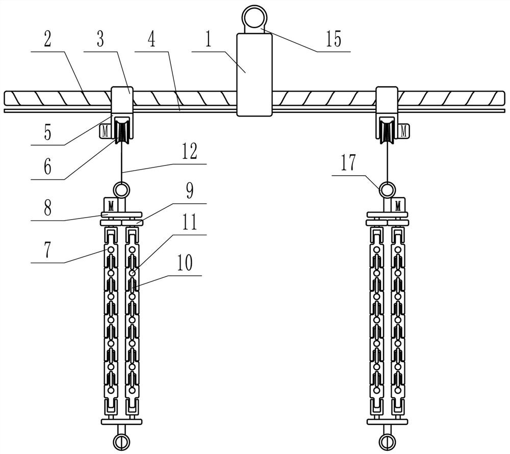 Steel pipe hoisting device for building construction