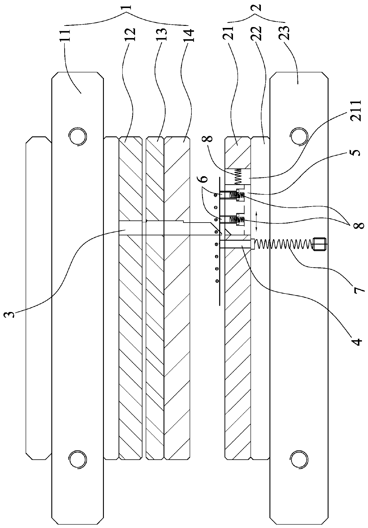 Device for automatically feeding material into stamping die