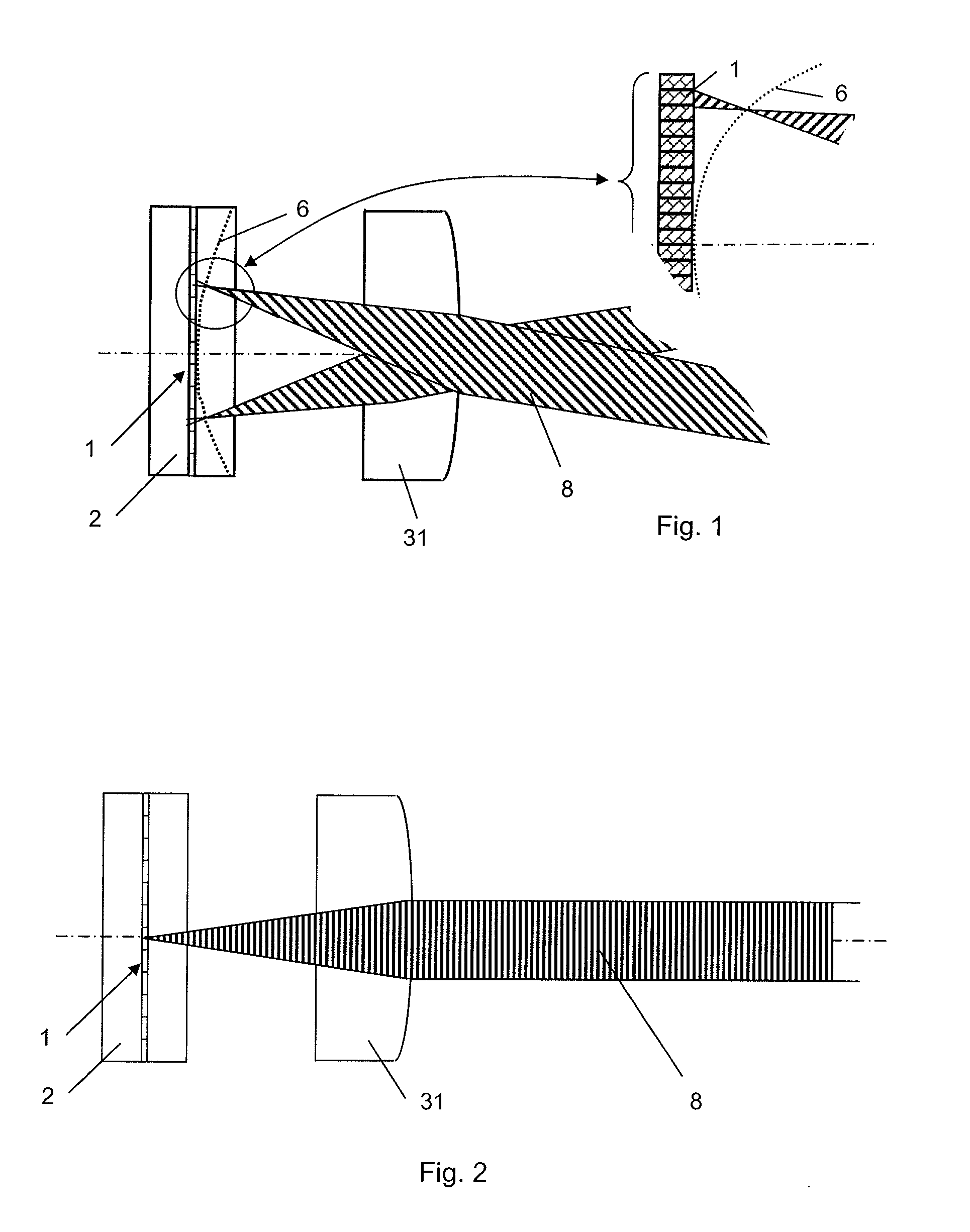 Image display device for an autostereoscopic display with a sweet spot unit containing an image matrix and a corrective matrix for correcting field curvature