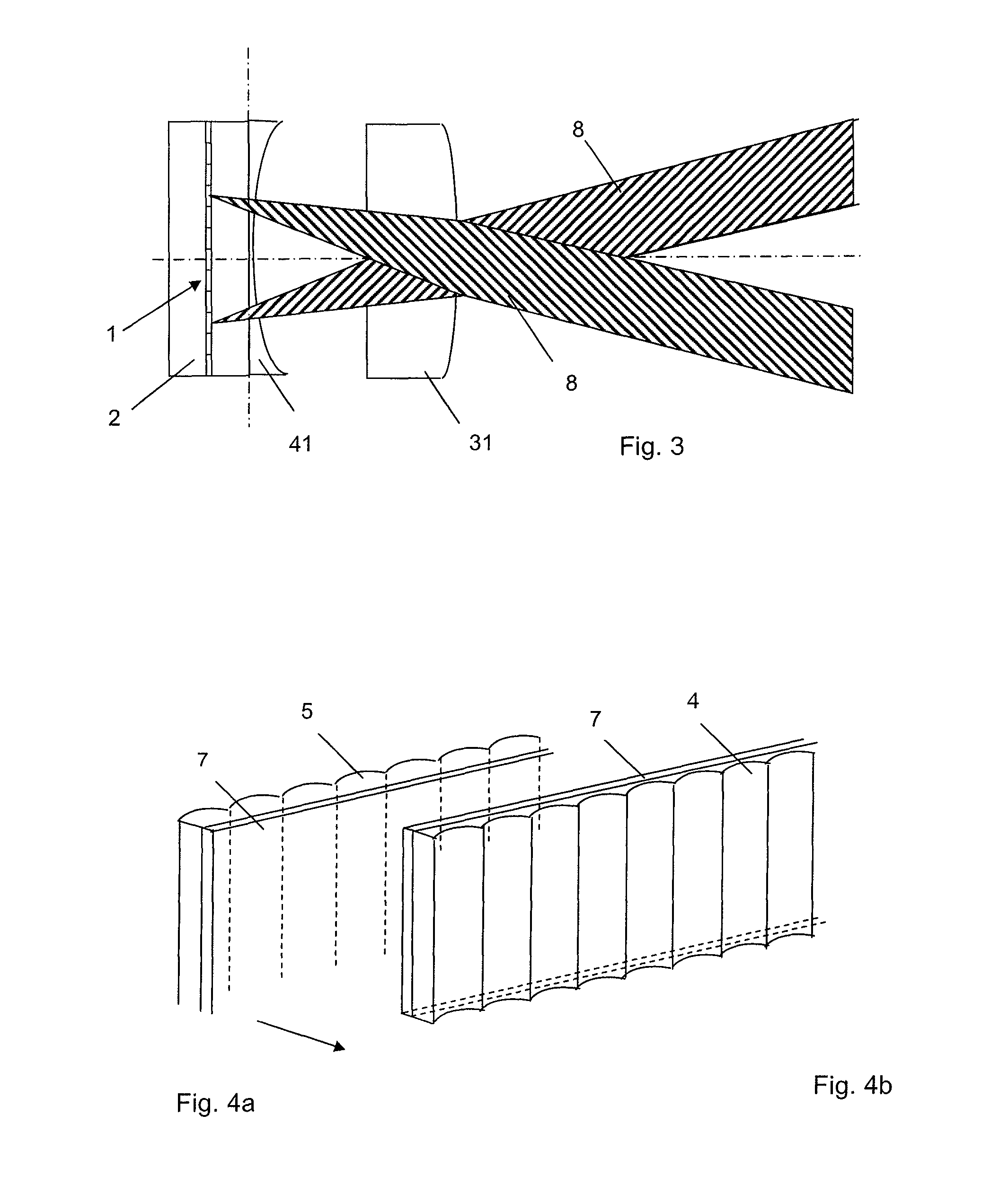 Image display device for an autostereoscopic display with a sweet spot unit containing an image matrix and a corrective matrix for correcting field curvature