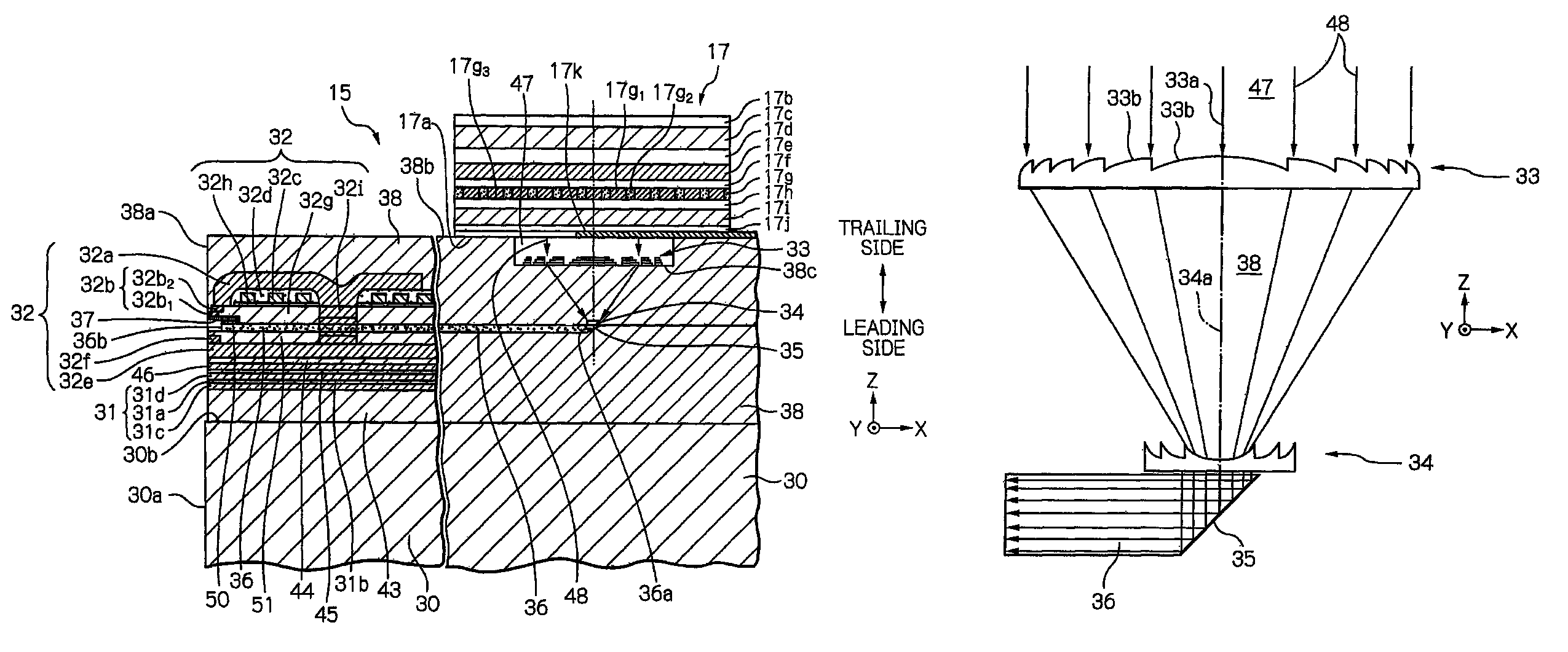 Thermally-assisted magnetic recording head with plane-emission type light source