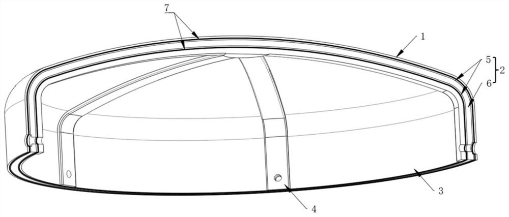 Antenna housing with wave-transparent, invisible and bulletproof functions and forming process of antenna housing