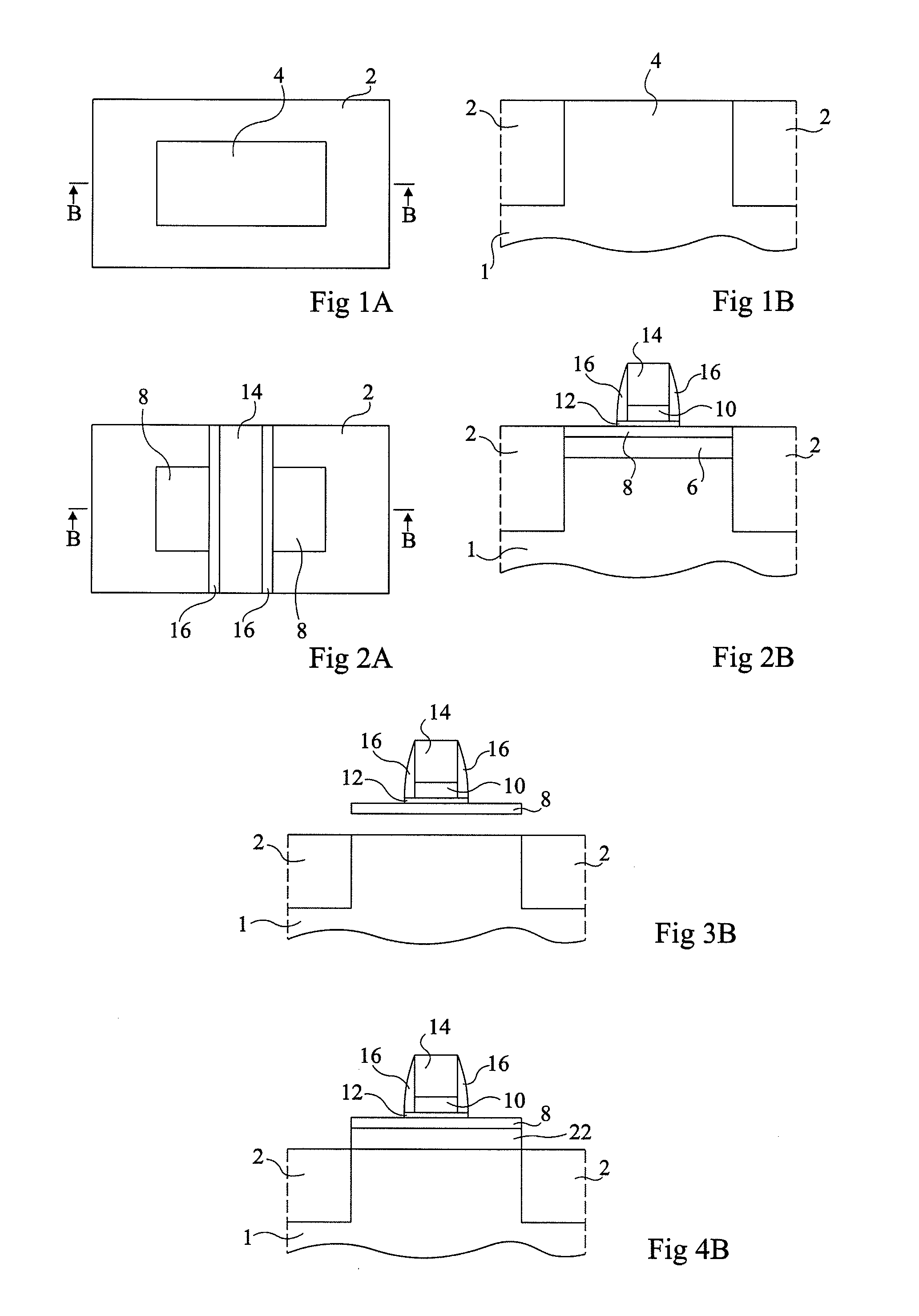 Method for manufacturing a suspended membrane and dual-gate mos transistor