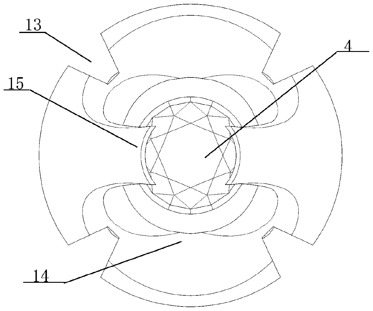 Three-dimensional diamond inlaid opening