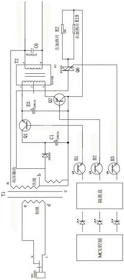 High-voltage pulse heating control circuit of electric potential therapeutic apparatus