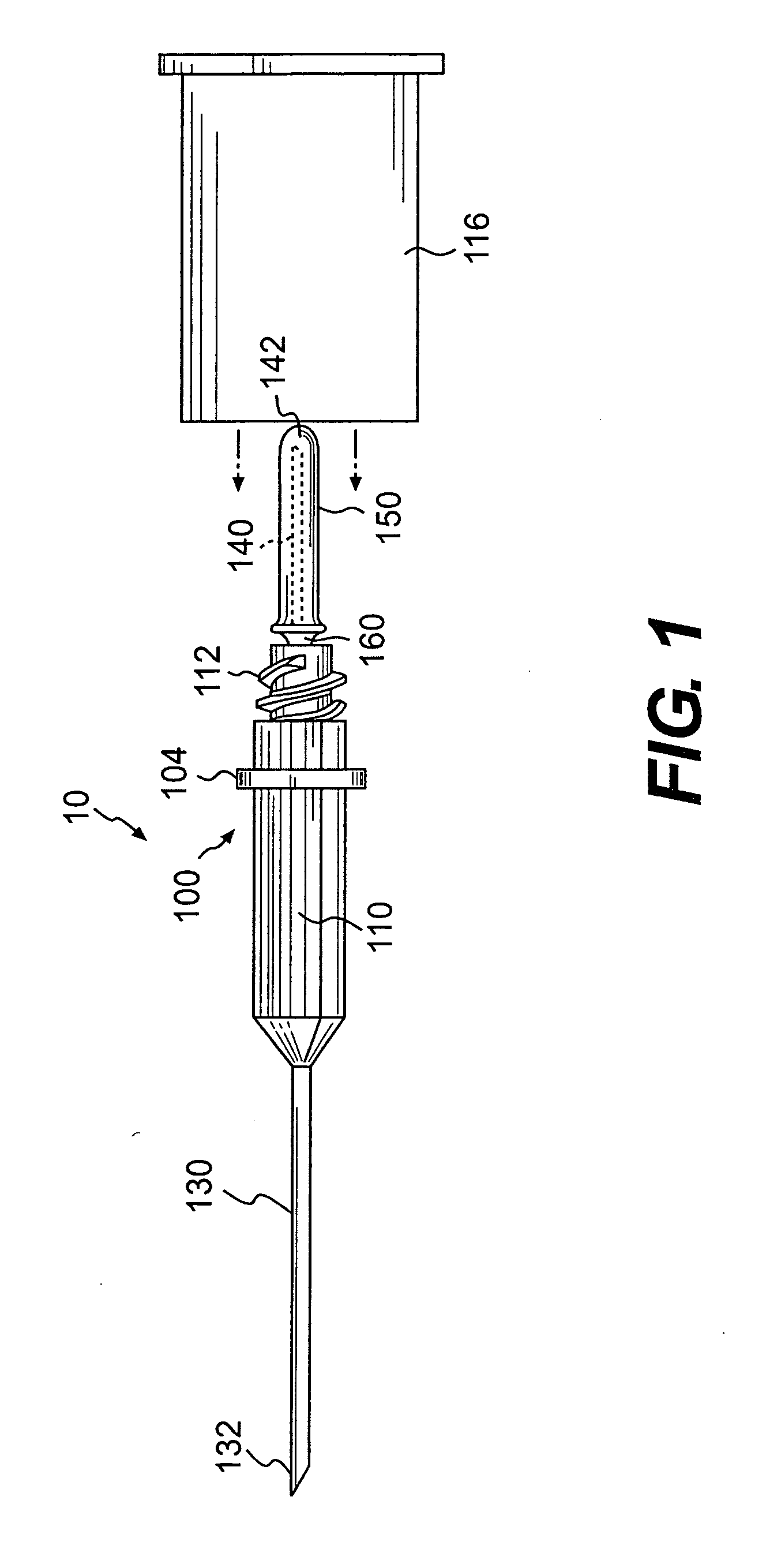 Blood drawing device with flash detction