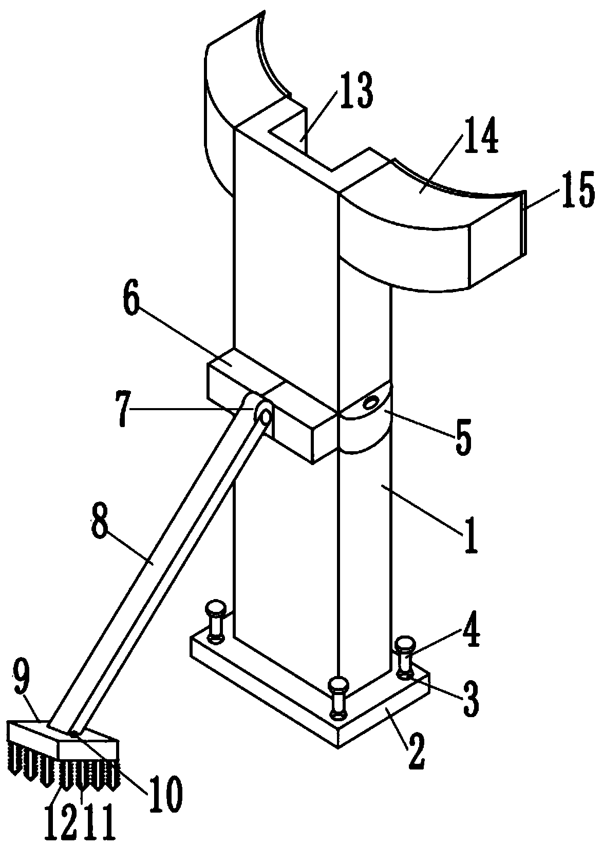 Cooling tower corner stand column and production process thereof