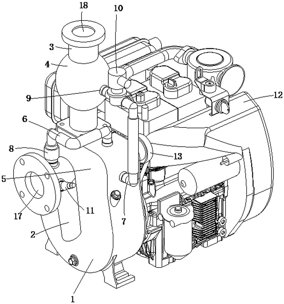 Oil-free rotary vane vacuum self-priming centrifugal pump and its application method