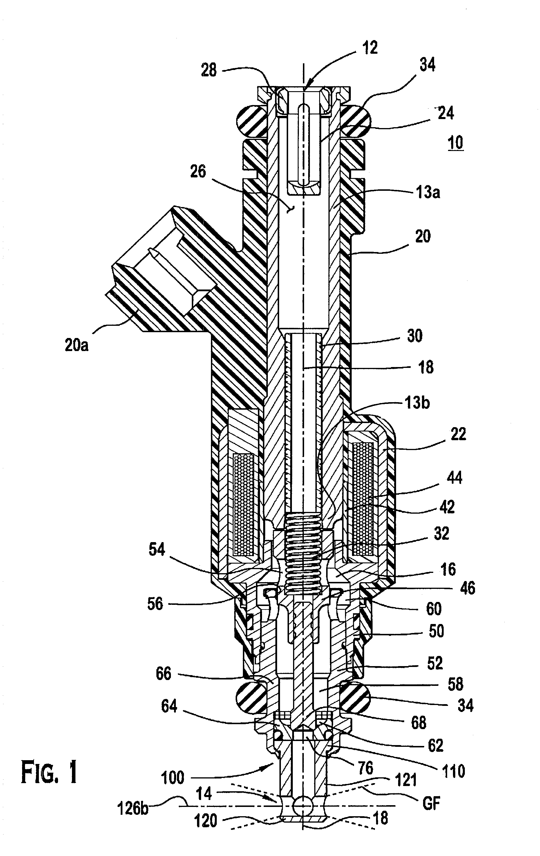 Fuel injector having an internally mounted cross-flow nozzle for enhanced compressed natural gas jet spray