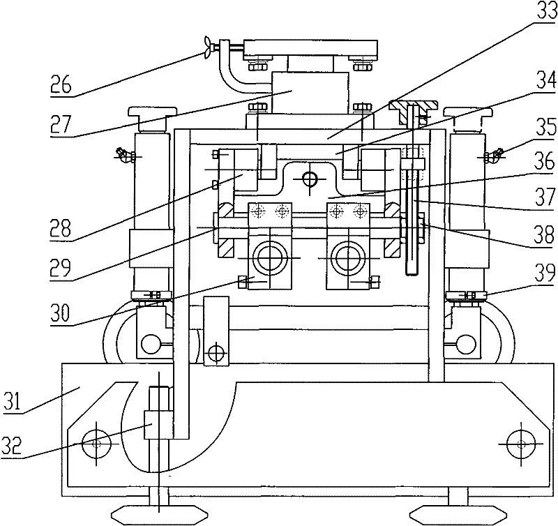 Double-wire welding gun adjusting mechanism