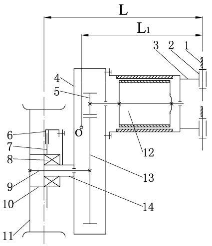 Structure for reducing equivalent unsprung mass of single cross arm suspension wheel-side electric driving system and method